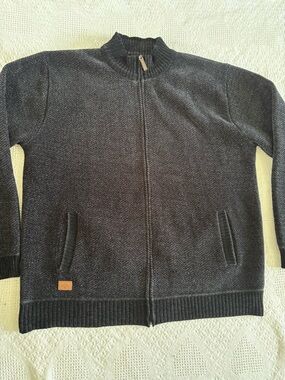 Mens 4X Black Zip Up Heavyweight Sweater Preowned Big and Tall